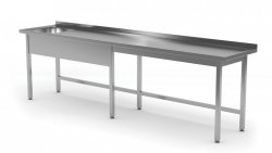 Stół ze zlewem bez półki - komora po lewej stronie 2000 x 600 x 850 mm POLGAST 211206-6-L 211206-6-L