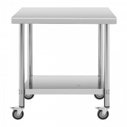 Stół ze stali nierdzewnej na kółkach - 60 x 90 cm - 145 kg ROYAL CATERING 10012816 RCAT-90/60-W