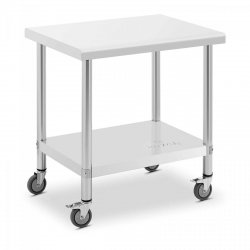 Stół ze stali nierdzewnej na kółkach - 60 x 80 cm - 135 kg ROYAL CATERING 10012807 RCAT-80/60-W