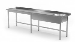 Stół ze zlewem bez półki - komora po prawej stronie 2100 x 700 x 850 mm POLGAST 211217-6-P 211217-6-P