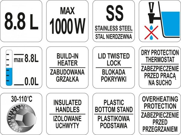 WARNIK DO WODY 8,8L YATO YG-04301 YG-04301