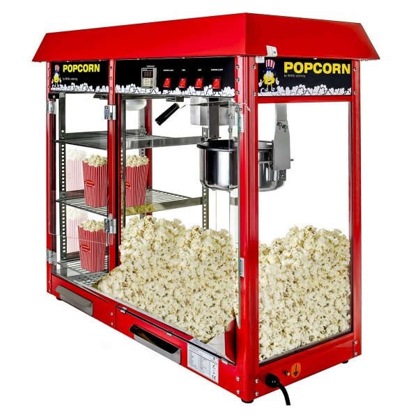 Maszyna do popcornu z witryną grzewczą Royal Catering RCPC-16E 1700W ROYAL CATERING 10010532 RCPC-16E