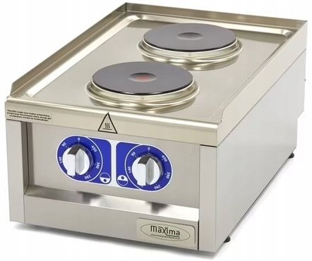 Elektryczna płyta kuchenna 2 Palniki W400 x D600 x H240 mm MAXIMA 09391550 8719632123224