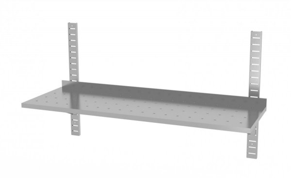 Półka wisząca przestawna pojedyncza, perforowana z dwiema konsolami 1500 x 300 x 600 mm POLGAST 381153-PERF 381153-PERF