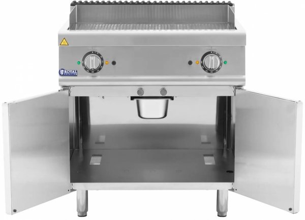 Płyta grillowa podwójna - elektryczna - 10,8 kW - ryflowana - szafka dolna - Royal Catering RCEG-80/700CG 10013398 4062859276964