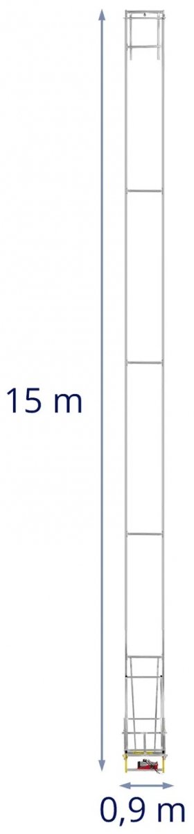 Winda dekarska - 15 m - do 200 kg - konstrukcja pionowa również do dachów płaskich MSW 10062740 MSW-RF15S