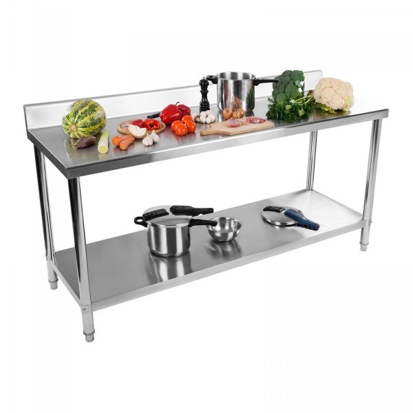 Stół roboczy ze stali nierdzewnej - rant - 180 x 60 cm  ROYAL CATERING 10011097 RCAT-180/60-N