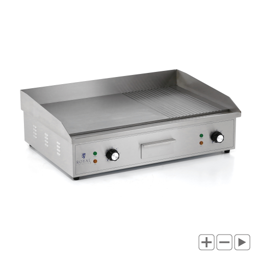 Płyta grillowa - 727 x 420 mm - gładka/ryflowana - 3000 W ROYAL CATERING 10012021 RCPG51-M