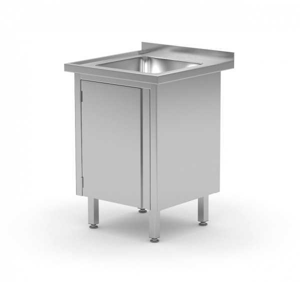 Stół ze zlewem, szafka z drzwiami na zawiasach 600 x 600 x 850 mm POLGAST 218066-1 218066-1