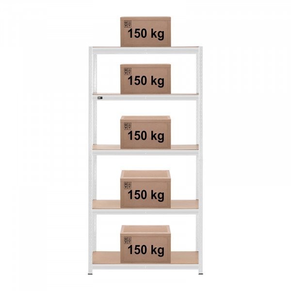 Regał magazynowy - 100 x 60 x 197 cm - 5 x 150 kg - szary MSW 10061981 MSW-STSH-28