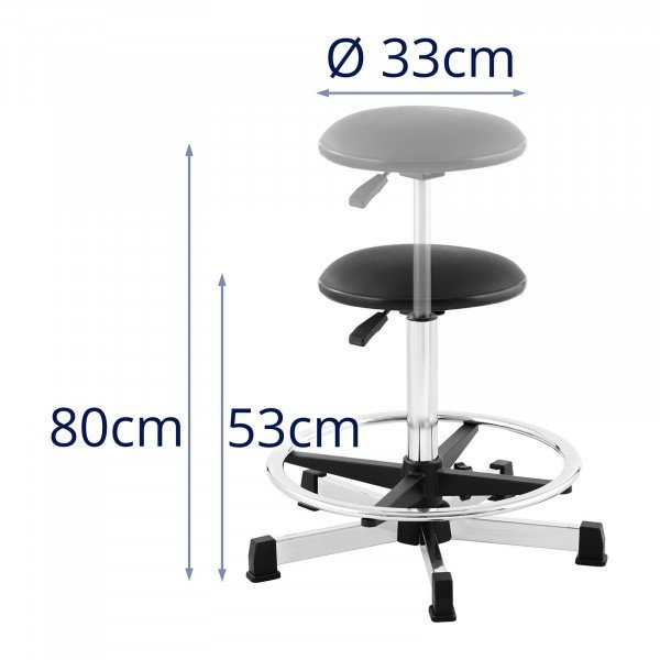 Taboret roboczy - 120 kg - czarny - podnóżek - wysokość 530 - 800 mm FROMM STRACK 10260334 STAR_STOOL_01