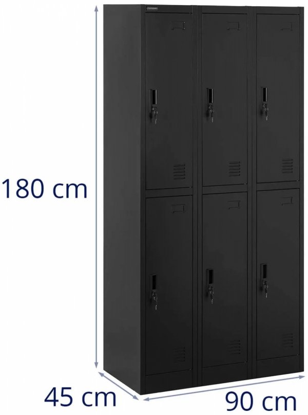 Szafa metalowa skrytkowa - 6 szafek - zamykana - 200 kg Fromm Starck STAR_MCAB_45  10260391 4062859141323
