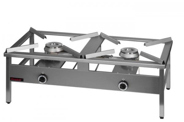 Taboret podgrzewczy gazowy 2-palnikowy  1160x580x440 mm KROMET 000.TG-2 000.TG-2