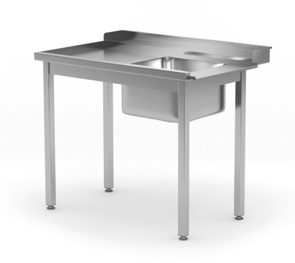 Stół załadowczy do zmywarek ze zlewm bez półki - lewy 900 x 760 x 850 mm POLGAST 248097-760-L 248097-760-L