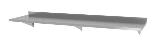 Półka wisząca na konsolach, perforowana z trzema konsolami 1800 x 400 x 250 mm POLGAST 382184-3-PERF 382184-3-PERF
