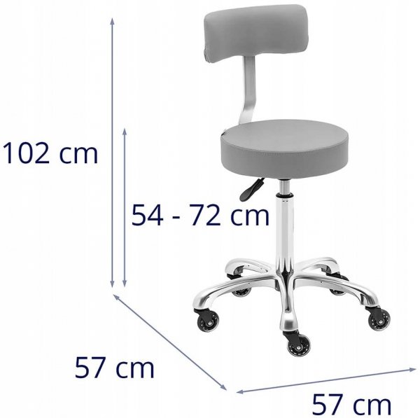 Krzesło kosmetyczne 540-720mm PHYSA 10040609 WELLS DARK GRAY