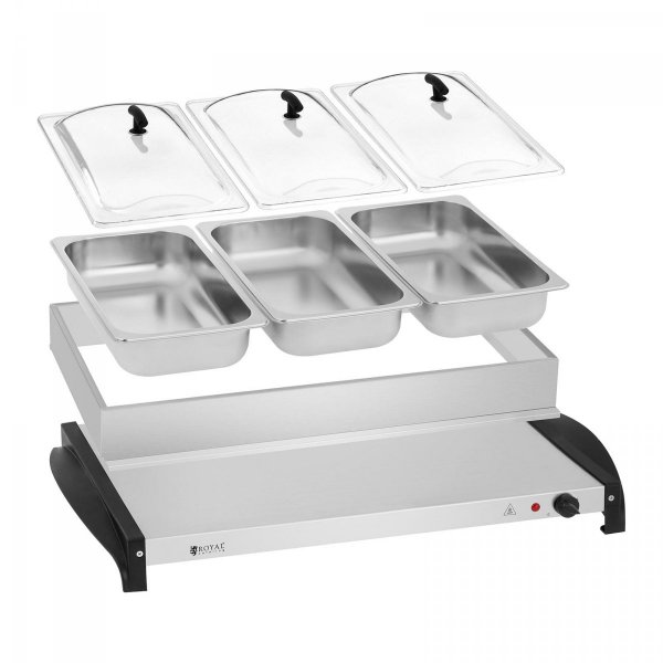 Podgrzewacz do potraw - 3 x 2 l - 400 W ROYAL CATERING 10010761 RCHP-400/3