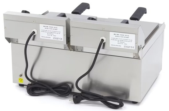 Frytkownica 2 x 10L - z Kranem Profesjonalna MAXIMA 09365229 5905317013284