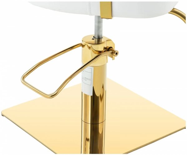 Fotel fryzjerski z podnóżkiem - 890-1020 mm - 200 kg - złoty, biały PHYSA PHYSA OSSETT WHITE 10040624 4062859180117