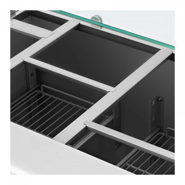 Stół chłodniczy sałatkowy - ze szklaną witryną - Royal Catering - 240 l - na 7 pojemników GN - 90 x 70 cm ROYAL CATERING 10012305 RCLK-W240-2