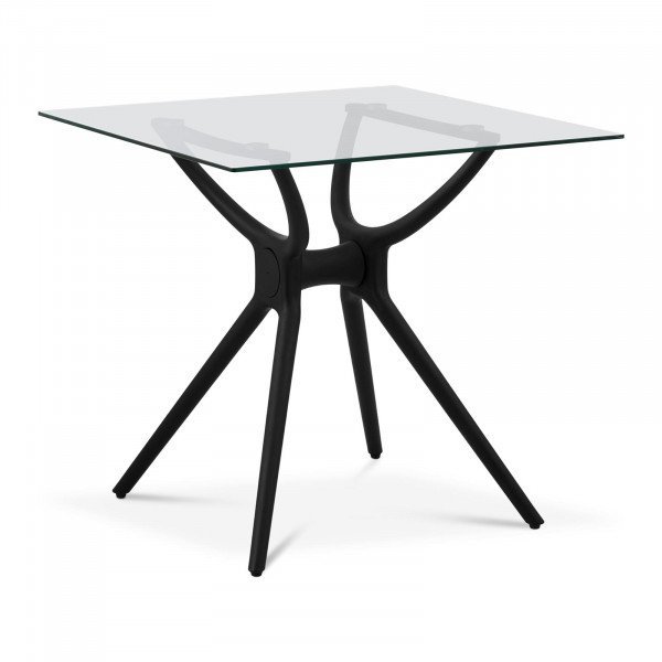 Stół - kwadratowy - 80 x 80 cm - szklany blat FROMM STRACK 10260324 STAR_DESK_35