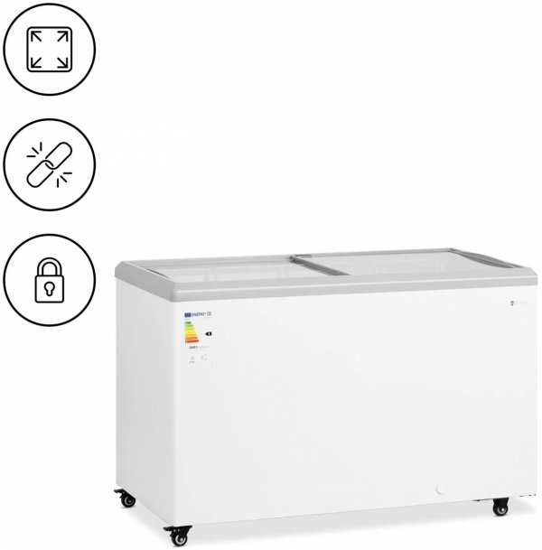 Zamrażarka skrzyniowa - 360 l - przeszklone drzwi - zamykana - Royal Catering 10013217 RCFGDF-360