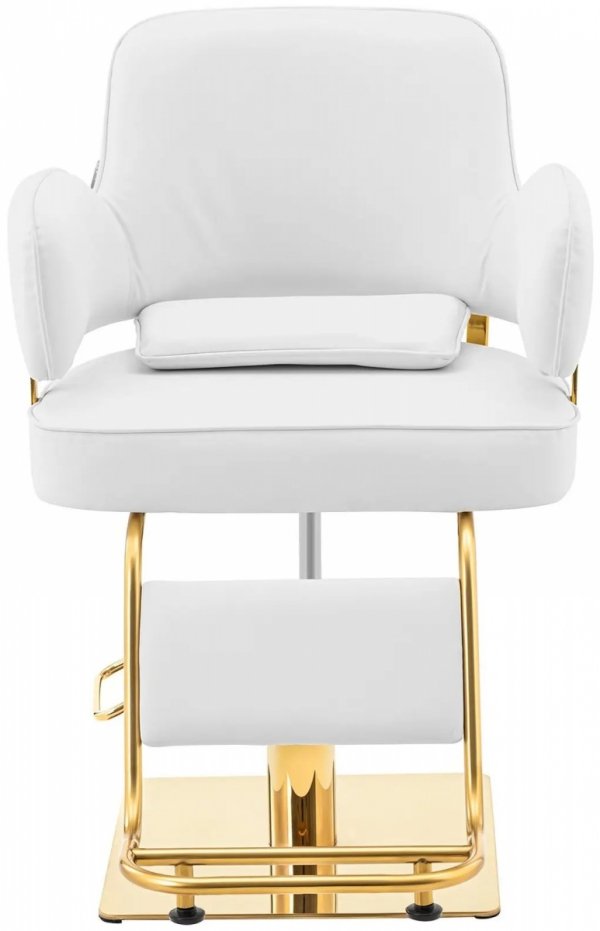 Fotel fryzjerski z podnóżkiem - 890-1020 mm - 200 kg - złoty, biały PHYSA PHYSA OSSETT WHITE 10040624 4062859180117
