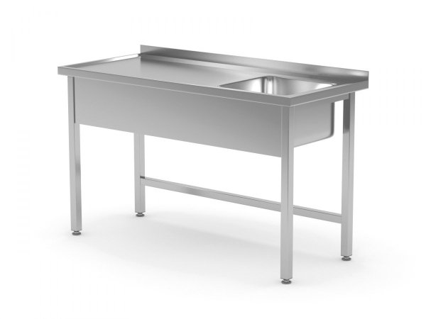 Stół ze zlewem bez półki - komora po prawej stronie 1800 x 600 x 850 mm POLGAST 211186-P 211186-P
