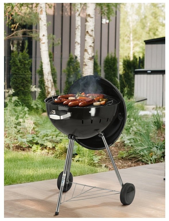 GRILL WĘGLOWY OKRĄGŁY 54CM CZARNY YATO YG-20300