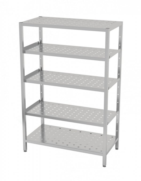 Regał magazynowy, 5 półek perforowanych 600 x 500 x 1800 mm POLGAST 345065 345065