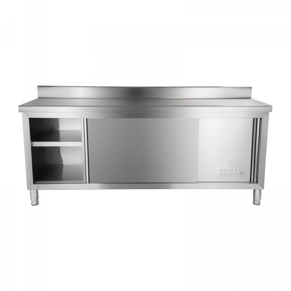 Stół roboczy z szafką - 200 x 60 cm - rant ROYAL CATERING 10010503 RCAT-200/60-C