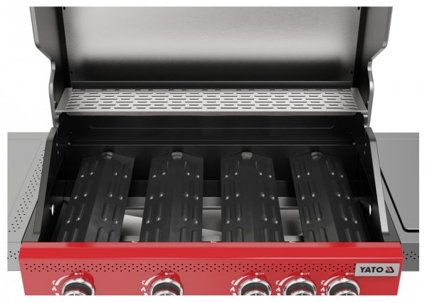 GRILL GAZOWY ITAMI 4+1, 14,5KW, CZERWONY Yato YG-20034