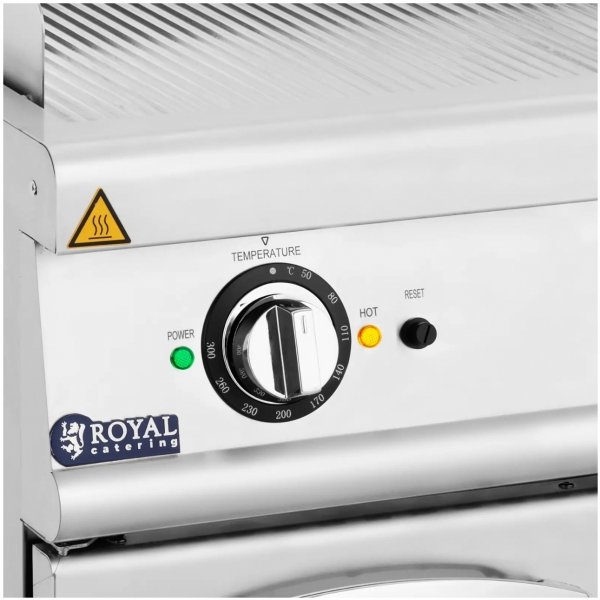 Płyta grillowa podwójna - elektryczna - 10,8 kW - ryflowana - szafka dolna - Royal Catering RCEG-80/700CG 10013398 4062859276964