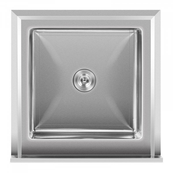 Stół ze zlewem - 1 komora - półka - rant ROYAL CATERING 10011683 RCSSS-70X70-S