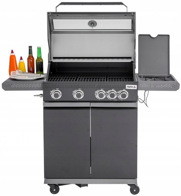 GRILL GAZOWY 4+1 14,5KW, Z SZYBĄ YATO YG-20010 5906083105975