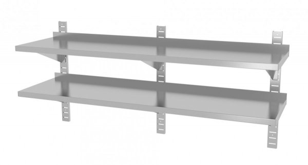 Półka wisząca przestawna, podwójna 1600 x 300 x 600 mm POLGAST 384163-3 384163-3
