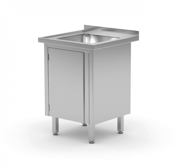 Stół ze zlewem, szafka z drzwiami na zawiasach 500 x 600 x 850 mm POLGAST 218056-1 218056-1