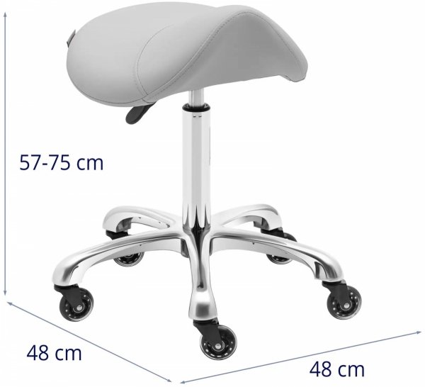  Krzesło siodłowe - 570-750 mm - 150 kg - jasnoszare  PHYSA 10040598 YORK LIGHT GRAY