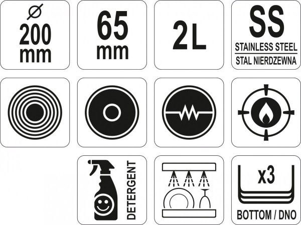 RONDEL DO SOSÓW SS 20CM YATO YG-00080 YG-00080