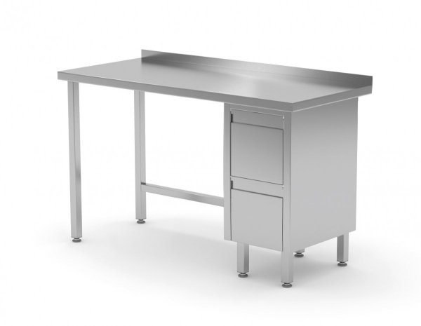 Stół przyścienny szafka z dwiema szufladami - szuflady po prawej stronie 900 x 600 x 850 mm POLGAST 123096-P 123096-P