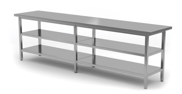 Stół centralny z dwiema półkami 2000 x 800 x 850 mm POLGAST 112208/2-6 112208/2-6