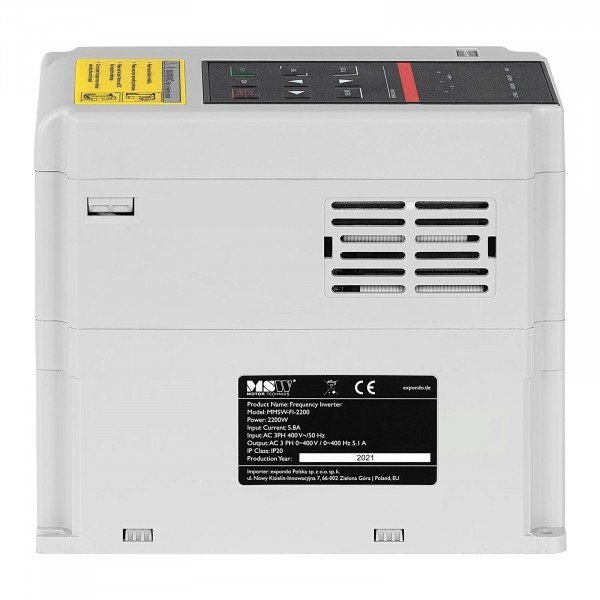 Przetwornica częstotliwości - 2,2 kW / 3 KM - 380 V - 50-60 Hz - LED MSW 10061533 MSW-FI-2200
