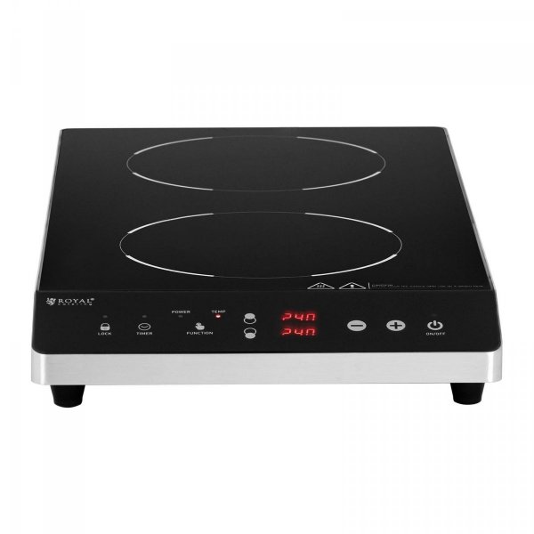 Kuchenka indukcyjna - Ø26 cm - 1800 W - dwupalnikowa ROYAL CATERING 10011748 RCIC-1800P6