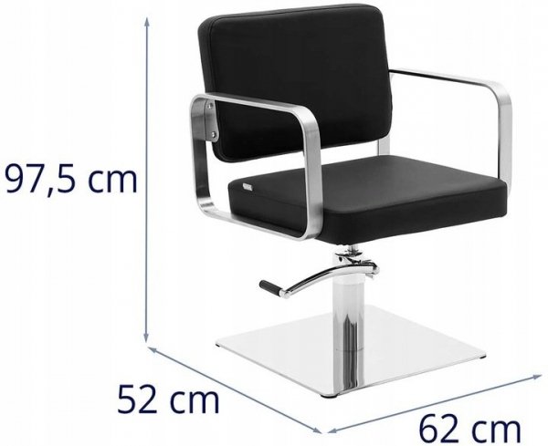 Fotel fryzjerski 460-610 mm czarny Physa 10040593 PLYMOUTH BLACK