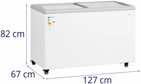 Zamrażarka skrzyniowa - 360 l - przeszklone drzwi - zamykana - Royal Catering 10013217 RCFGDF-360