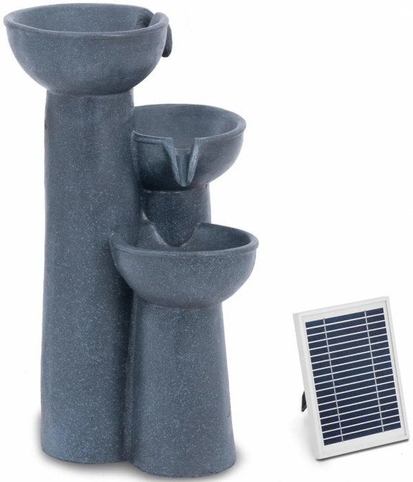 Fontanna ogrodowa solarna 3 misy na kolumnach Hilvert HT-SF-108 10090519 4062859177575