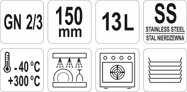 POJEMNIK GASTRONOMICZNY GN 2/3 150 YATO YG-00304 YG-00304