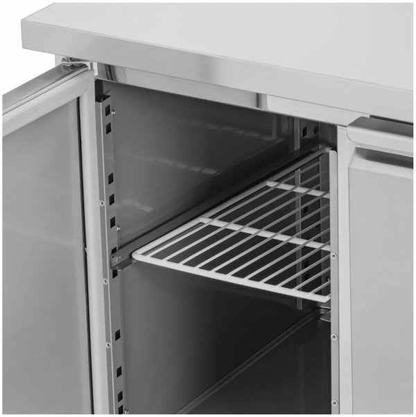 Stół chłodniczy na kółkach - 260 l - 2 komory - 136 x 70 cm - klasa B - stal nierdzewna - Royal Catering 10013275 RCRT-2D280 4062859257277