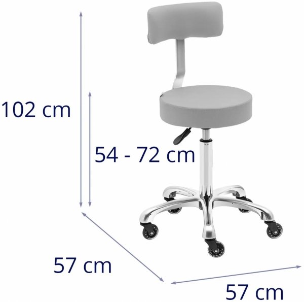 Krzesło kosmetyczne 540-720mm PHYSA 10040608 WELLS LIGHT GRAY