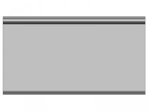 Półka z zagiętym w dół frontem z plexi do panelu 25 cm x 10 cm